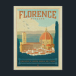 Florence, Italy Postcard<br><div class="desc">Anderson Design Group is an award-winning illustration and design firm in Nashville, Tennessee. Founder Joel Anderson directs a team of talented artists to create original poster art that looks like classic vintage advertising prints from the 1920s to the 1960s.</div>