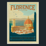 Florence, Italy Postcard<br><div class="desc">Anderson Design Group is an award-winning illustration and design firm in Nashville, Tennessee. Founder Joel Anderson directs a team of talented artists to create original poster art that looks like classic vintage advertising prints from the 1920s to the 1960s.</div>