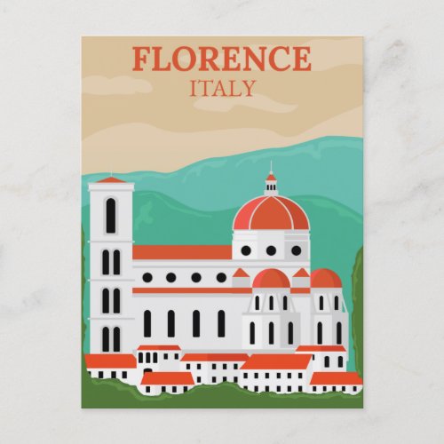 Florence Italy Retro Vintage Travel Postcard