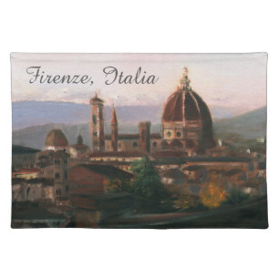 Florence Italy Santa Maria Del Fiore Oil Painting Cloth Placemat