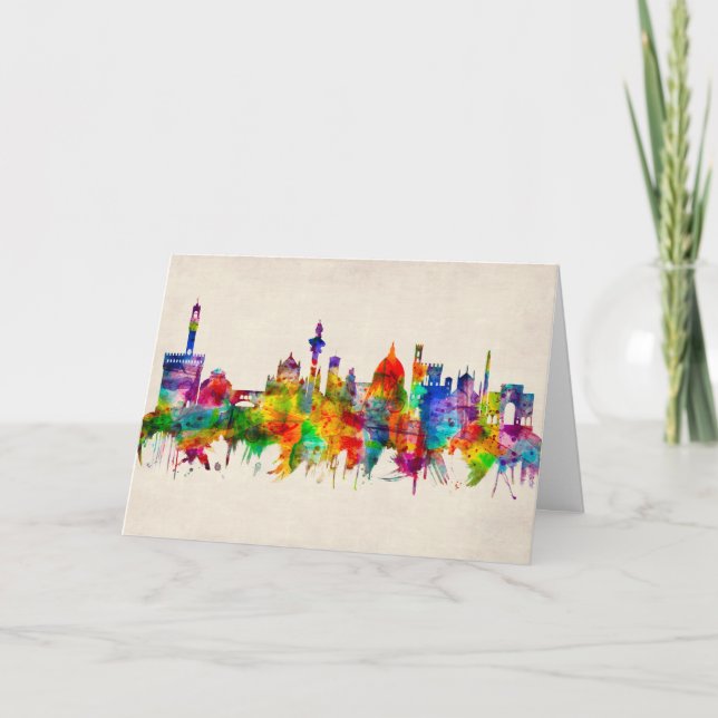 Florence Italy Skyline Holiday Card (Front)