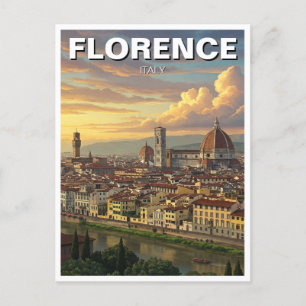 Florence Italy Skyline Travel Postcard