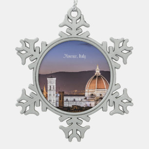 Florence, Italy Snowflake Pewter Christmas Ornament