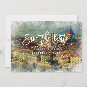 Florence Italy summer wedding save the date card