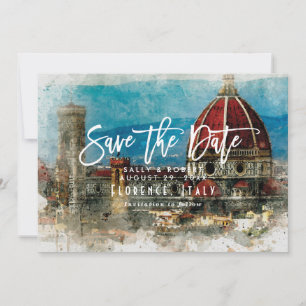 Florence Italy summer wedding save the date card