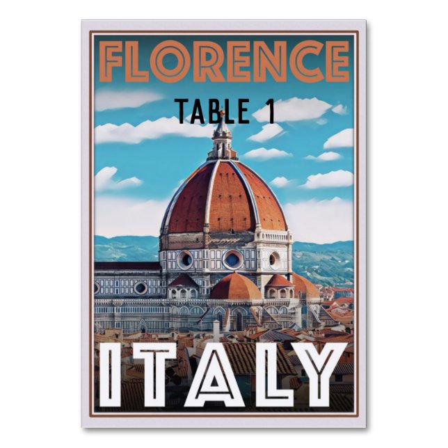 Florence Italy Table Place card Wedding (Front)