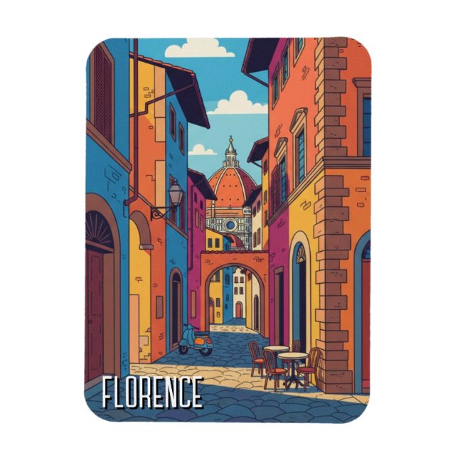Florence Italy Travel Abstract Art Magnet (Vertical)