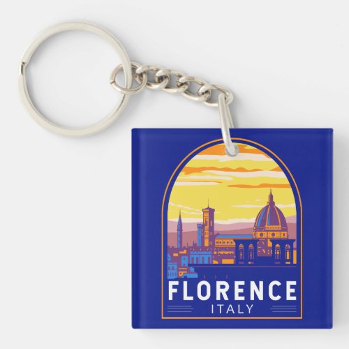 Florence Italy Travel Art Vintage Keychain