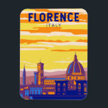 Florence Italy Travel Art Vintage Magnet<br><div class="desc">Florence vector art design. Florence,  capital of Italy’s Tuscany region,  is home to many masterpieces of Renaissance art and architecture.</div>