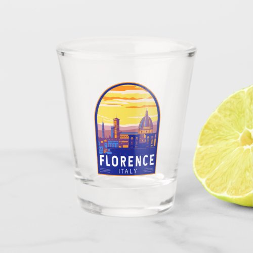 Florence Italy Travel Art Vintage Shot Glass