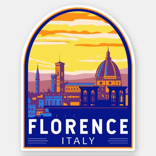 Florence Italy Travel Art Vintage Sticker