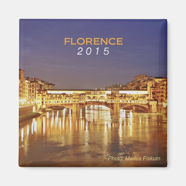 Florence Italy Travel Souvenir Magnet Change Year (Front)