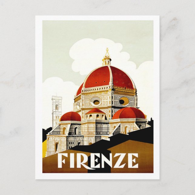 Florence, Italy, vintage travel postcard (Front)