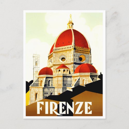 Florence Italy vintage travel Postcard