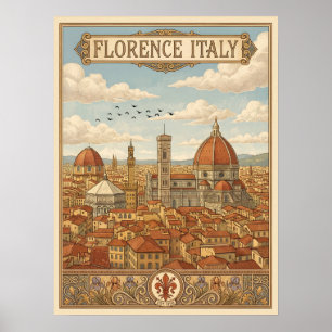 Florence Italy Vintage Travel Poster