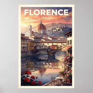 Florence Italy Vintage Travel Poster