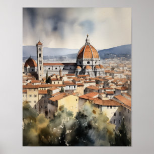 Florence Italy Watercolor Art Print Poster