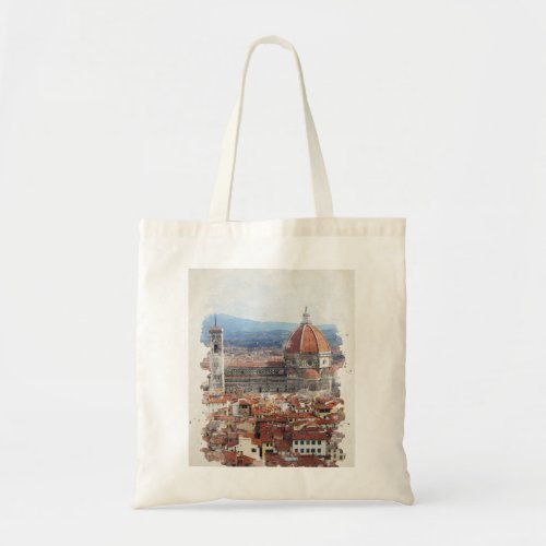 Florence Italy Watercolor Art Tote Bag