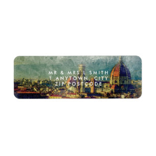 Florence Italy watercolour return address label