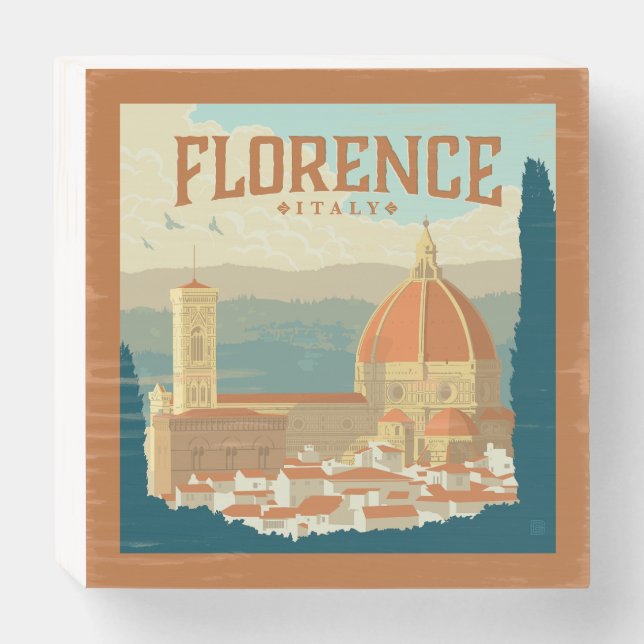 Florence, Italy Wooden Box Sign (Front Horizontal)