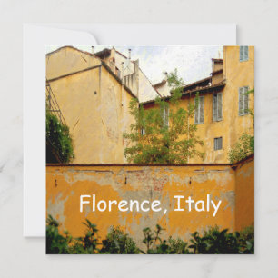 Florence Italy - Yellow Architecture flat card