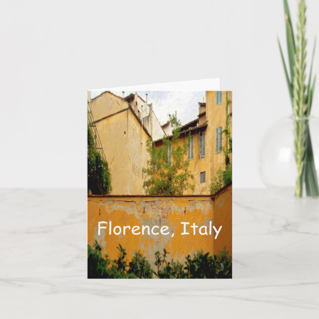 Florence Italy - Yellow Architecture Note Card (Front)