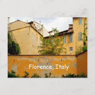 Florence Italy - Yellow Architecture Postcard