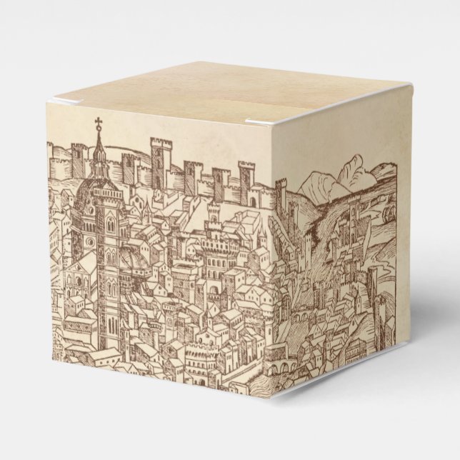 Florence, Medieval Woodcut Favor Boxes (Front Side)