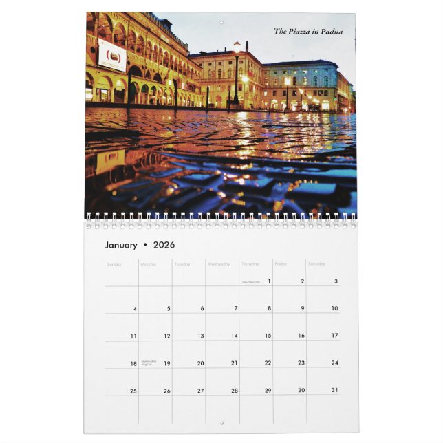 Florence, Milan and Rome Calendar (Jan 2026)