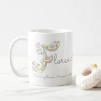 Helen name meaning heart flower H monogram mug | Zazzle