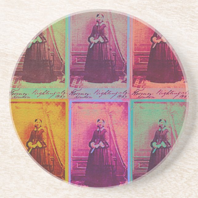 Florence Nightingale Colors Drink Coaster (Front)