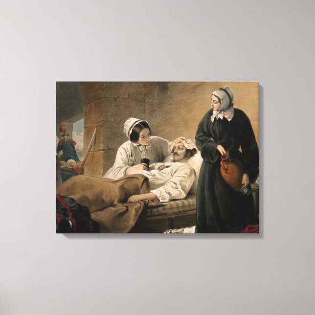 Florence Nightingale. Coloured lithograph. Canvas Print (Front)