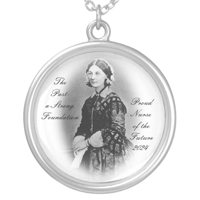 Florence Nightingale-Nursing Graduate Silver Plated Necklace (Front)