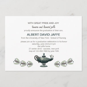 Florence Nightingale Oil Lamp Graduation Invitatio Invitation