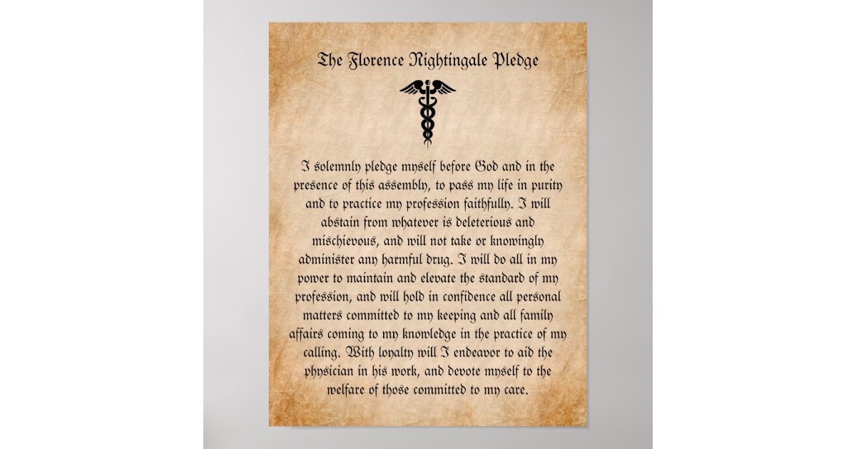 Florence Nightingale Pledge for Nurses Poster Zazzle