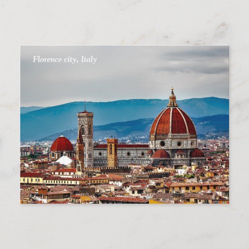 Florence old city Italy skyline Postcard