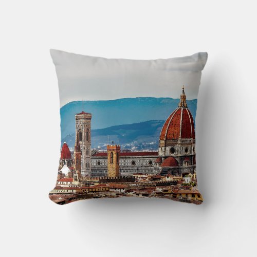 Florence old city Italy skyline Throw Pillow