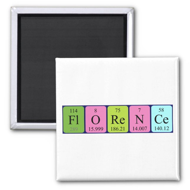 Florence periodic table name magnet (Front)