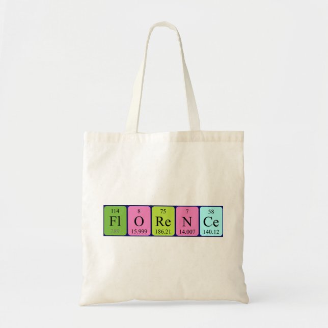 Florence periodic table name tote bag (Front)