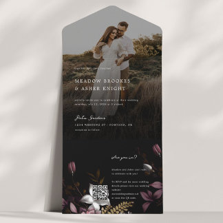 Florence Photo Wedding Invitation With RSVP
