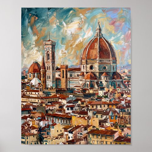 Florence Poster Luxury Abstract Oil Painting