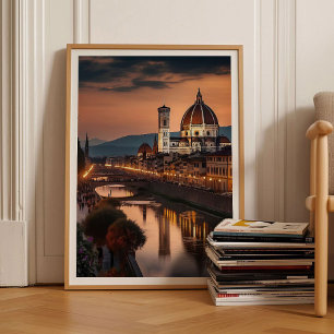 Florence Print Florence Poster Italy Print Sunset 