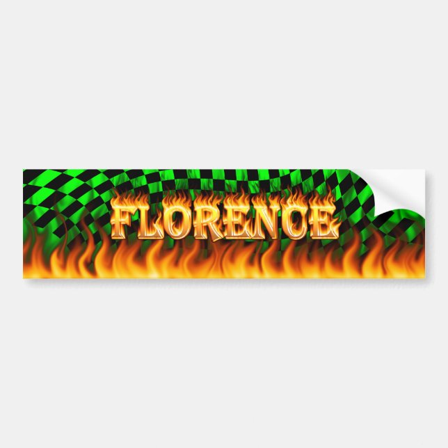 Florence real fire and flames bumper sticker desig (Front)