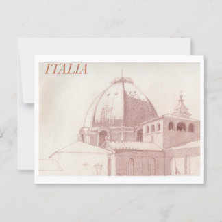 Florence rooftops vintage travel postcard