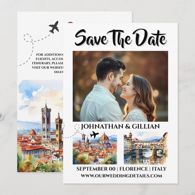 Florence save the date photo destination getaway (Front/Back)
