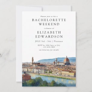 Florence Skyline Watercolor Bachelorette Weekend Invitation
