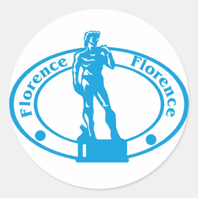 Florence Stamp Classic Round Sticker (Front)