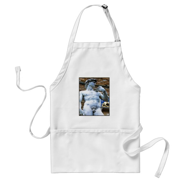 Florence Statue of David With Love Quote Adult Apron (Front)