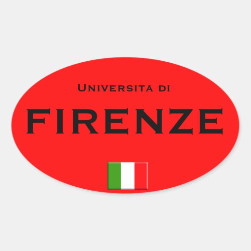 Florence University Euro_style Oval Sticker