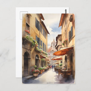 Florence watercolor art postcard
